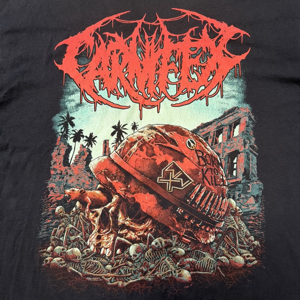 Vintage Y2K Carnifex‎ Born To Kill Metal Band T Shirt Men's XL